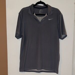 Nike Men's Blue/Charcoal Dri-FIT Polo Shirt